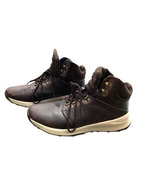 KHOMBU MENS BROWN ALMOND TOE SNEAKER SYNTHETIC BOOTS SIZE 11